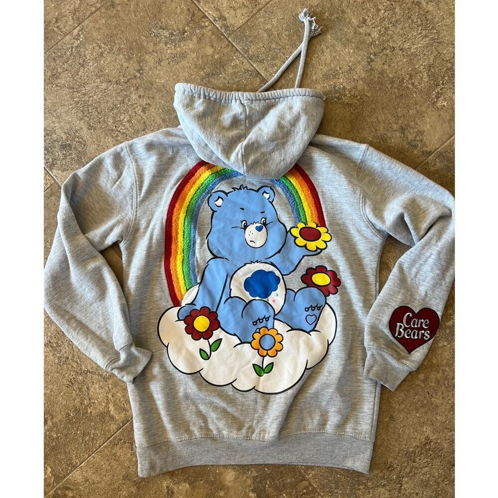 Care Bears gray hoodie pullover sweatshirt, Vintage, Women's size XXS
